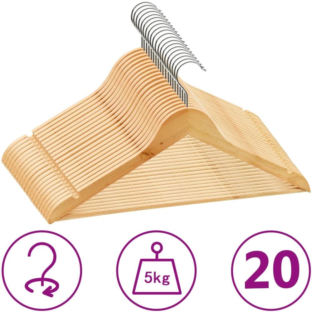 Set Appendiabiti 20 pz Antiscivolo in Legno Duro - Foto 1