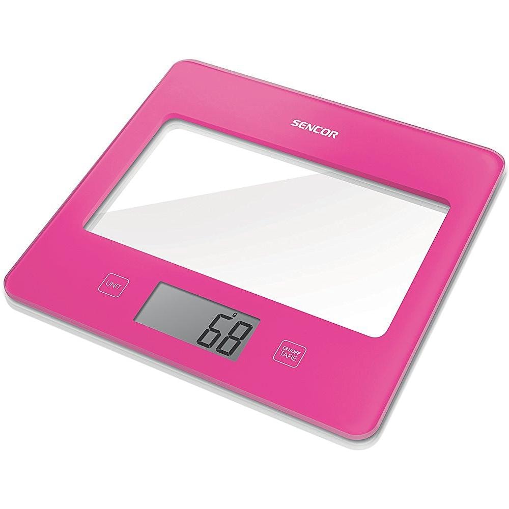 Bilancia Digitale da Cucina con Superficie in Vetro Portata 5 Kg Colore Rosa - Foto 1
