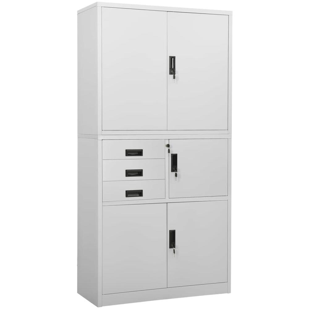 Armadio per Ufficio Grigio Chiaro 90x40x180 cm in Acciaio - Foto 1