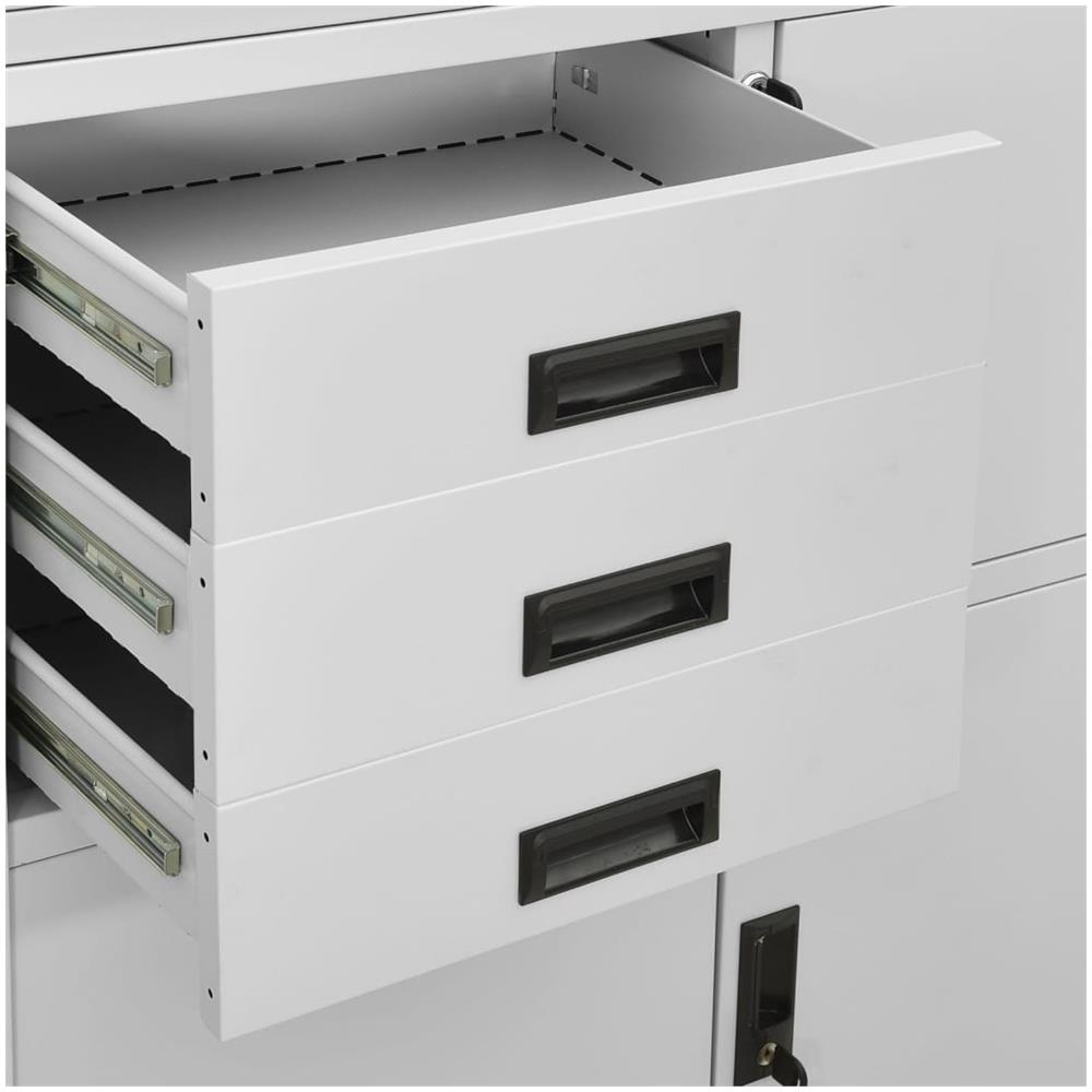 Armadio per Ufficio Grigio Chiaro 90x40x180 cm in Acciaio - Foto 2