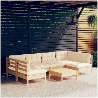 VidaXL Set Salotto Da Giardino 5 Pezzi In Legno Massello Acacia Con Cuscini Grigio/Bianco