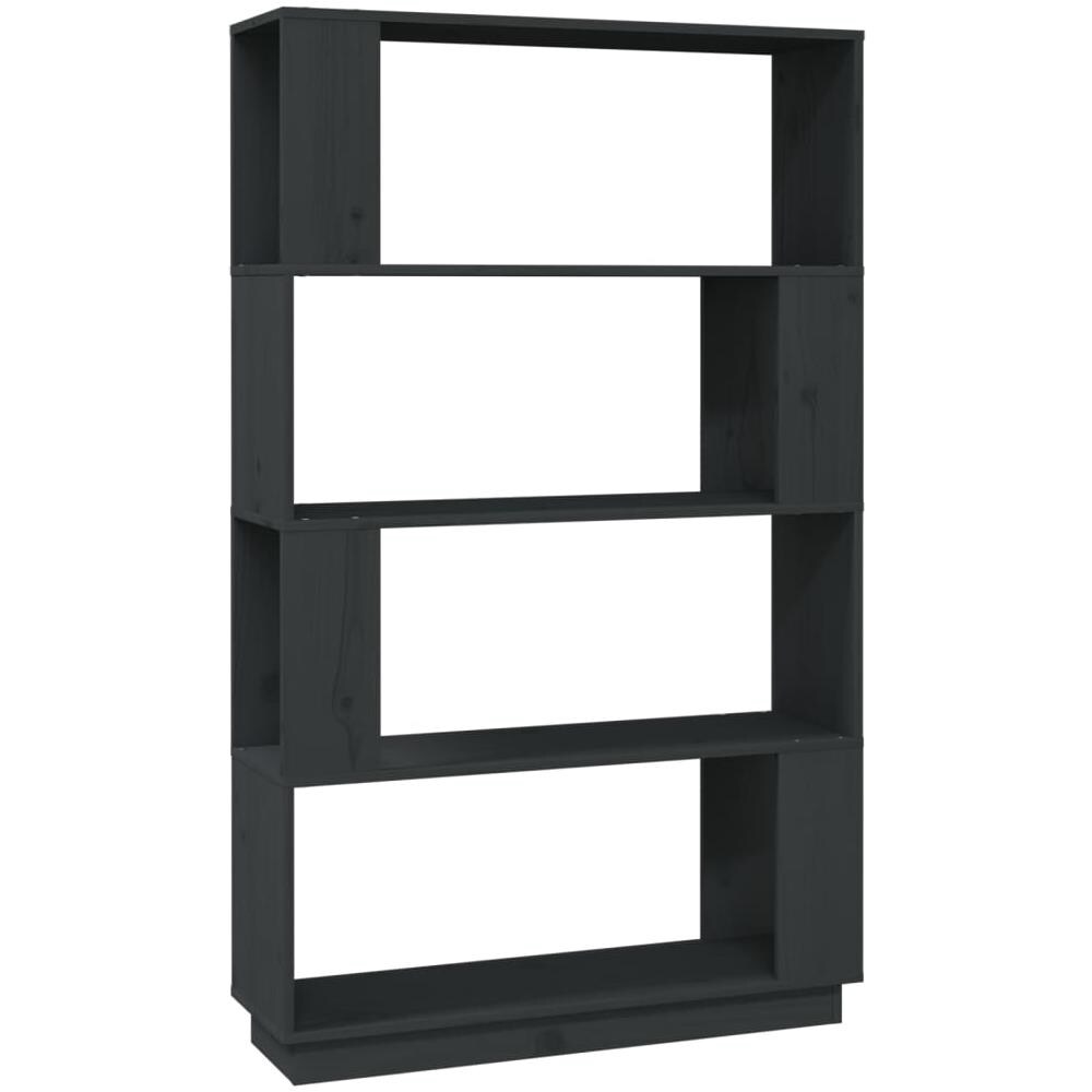 Libreria / divisorio Grigio 80x25x132 Cm Legno Massello Di Pino - Foto 2