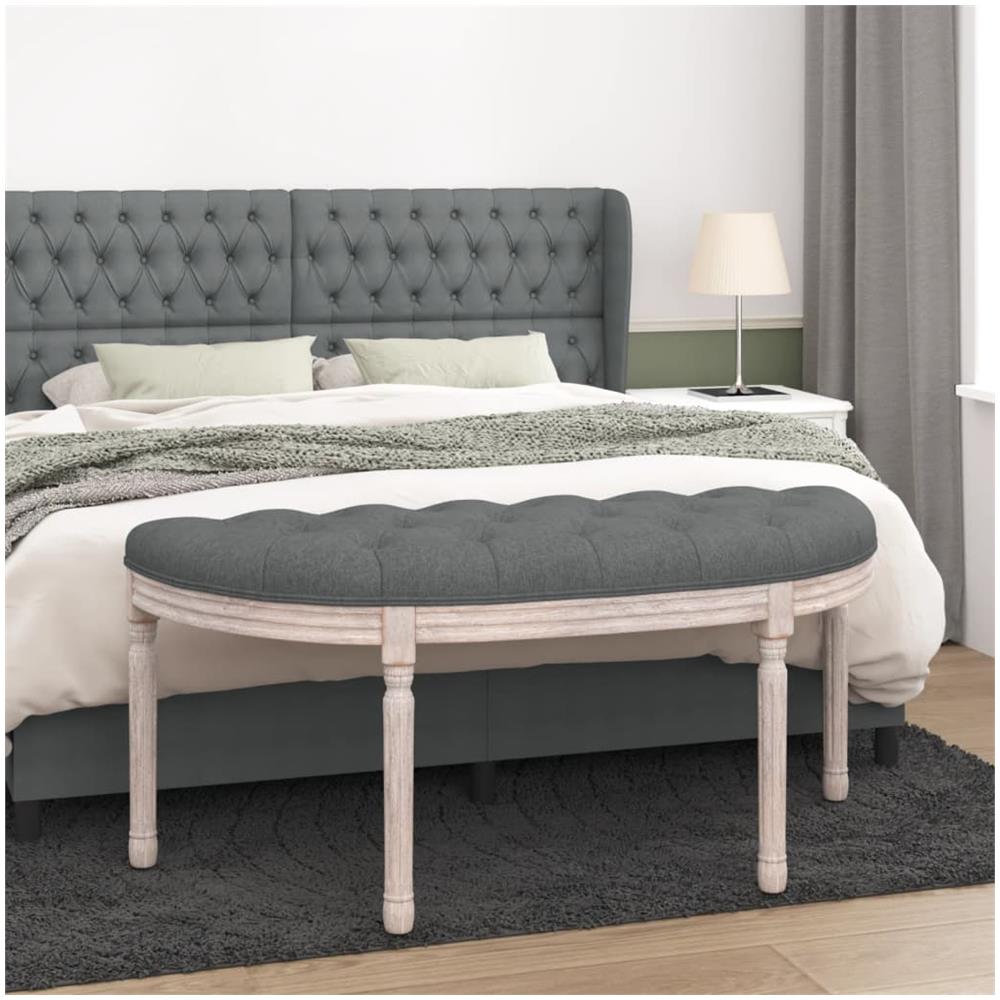 Panca Grigio Scuro 110,5x45x49 Cm In Tessuto - Foto 1