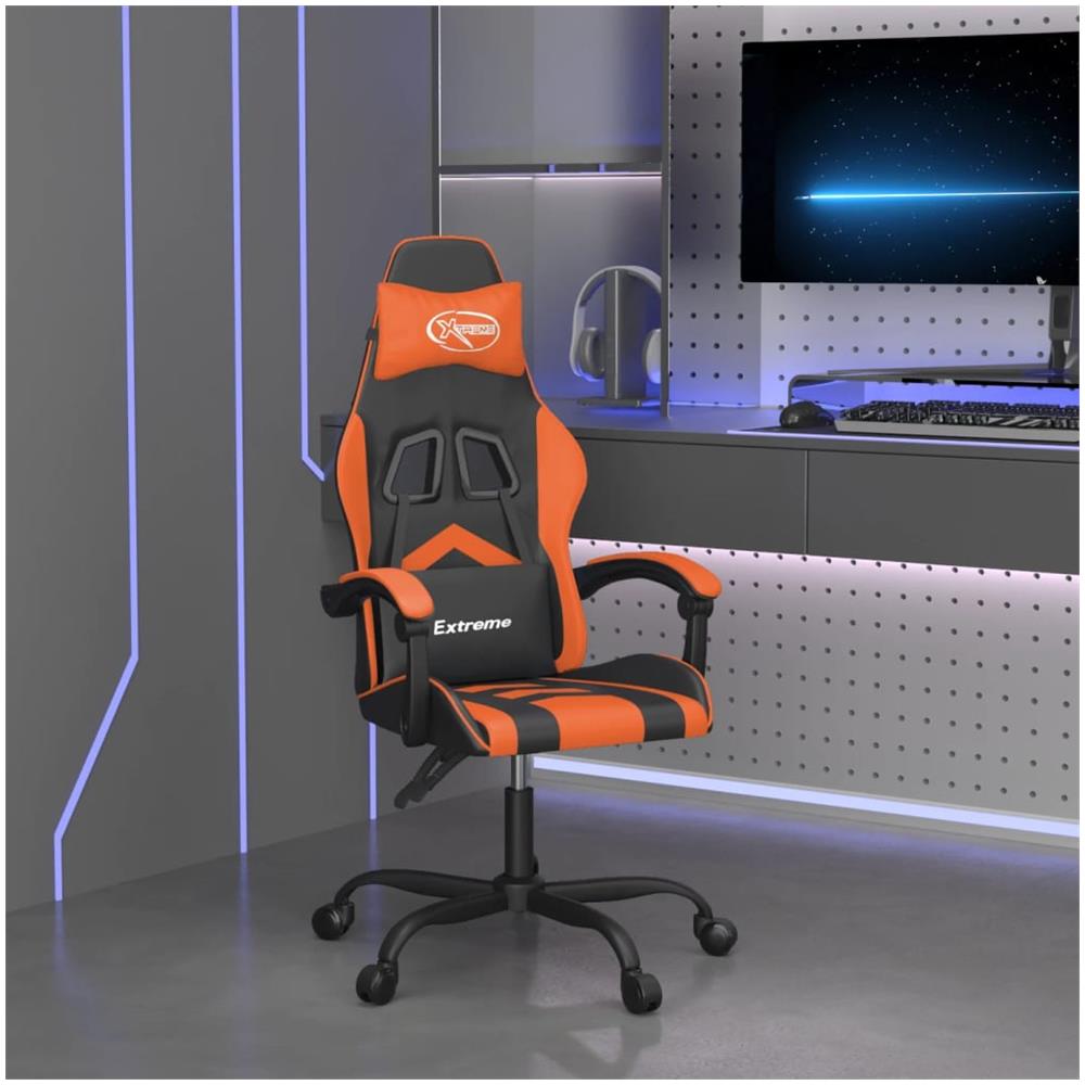 Sedia Da Gaming Nero E Arancione In Similpelle - Foto 1