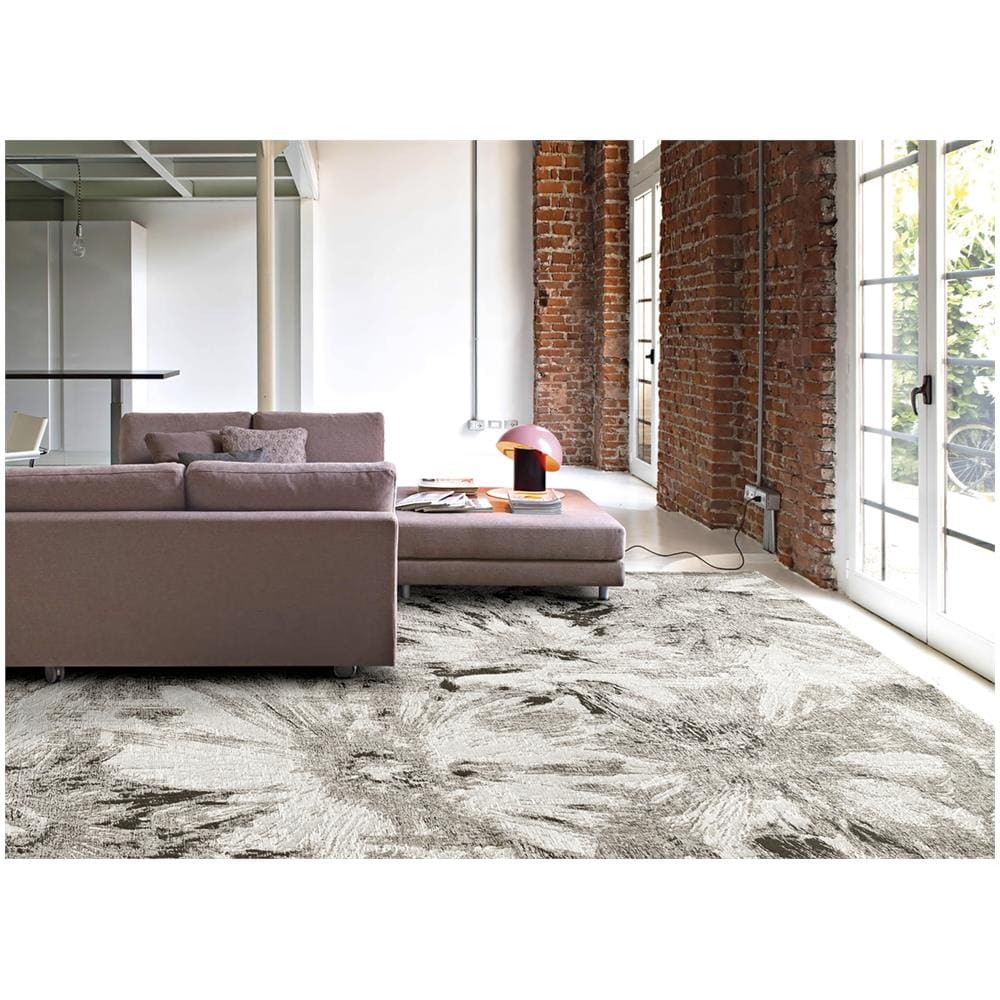 Tappeto Salotto Velour Antiscivolo Dis Fior Di Loto Colore Fango Suardi 140x200 Fango - Foto 5