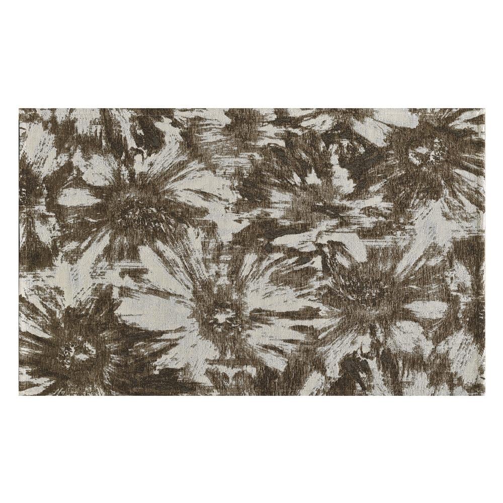 Tappeto Salotto Velour Antiscivolo Dis Fior Di Loto Colore Fango Suardi 140x200 Fango - Foto 1