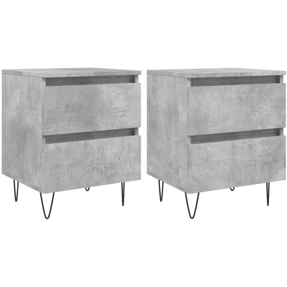 Comodini 2pz Grigio Cemento 40x35x50 Cm In Legno Multistrato - Foto 2