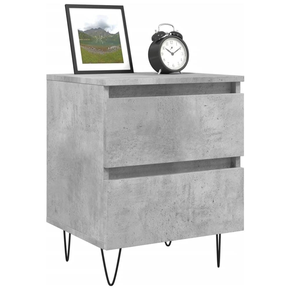 Comodini 2pz Grigio Cemento 40x35x50 Cm In Legno Multistrato - Foto 3