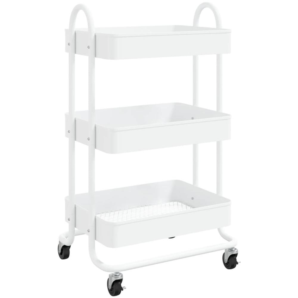 Carrello A 3 Livelli Bianco 43x34x79 Cm In Acciaio - Foto 2