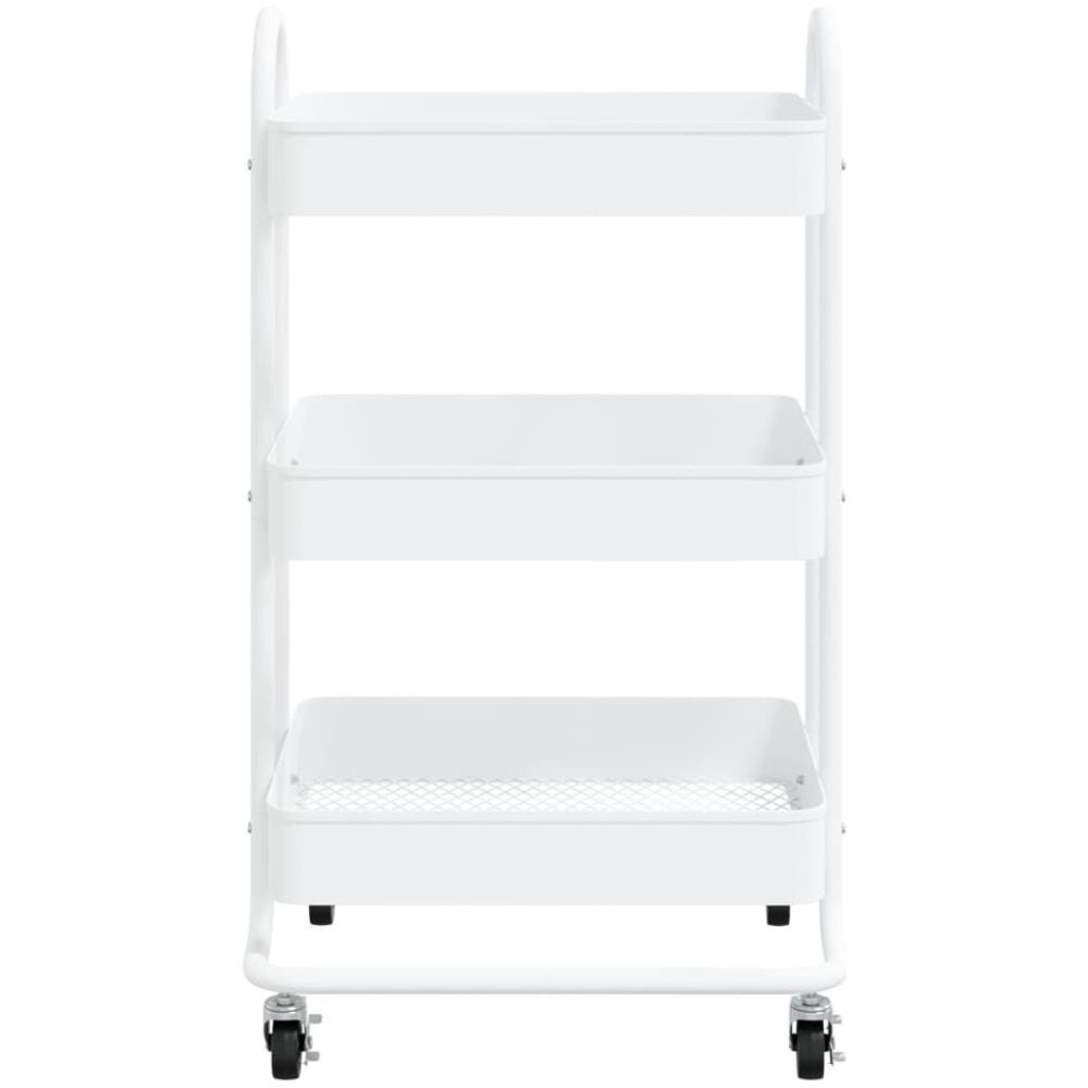 Carrello A 3 Livelli Bianco 43x34x79 Cm In Acciaio - Foto 3