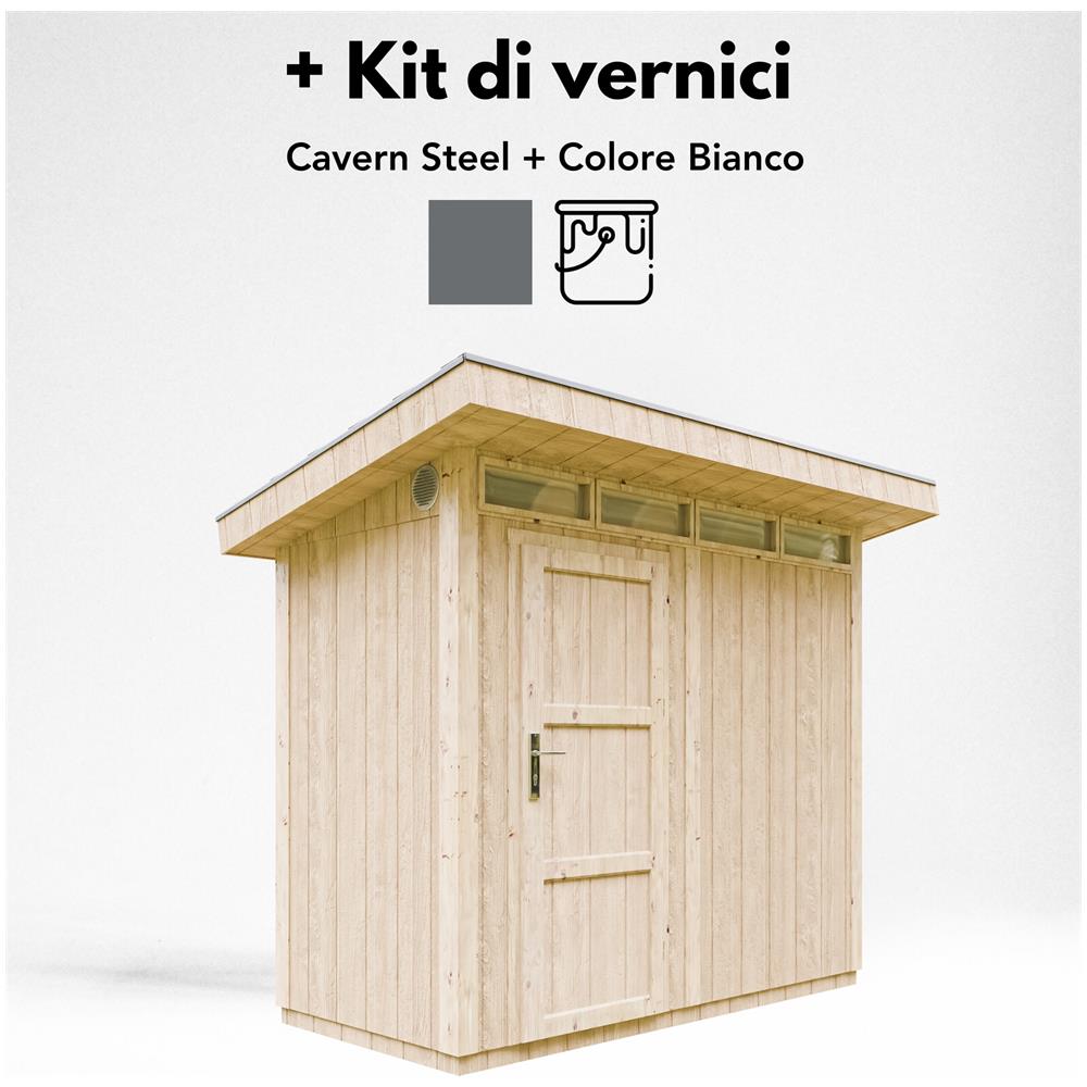 Casetta da giardino Smartside 3m² con pannelli in legno, pavimento bituminoso e piastrelle - Casetta da esterno L161x294x239 cm - M901 - Cavern Steel - Foto 2
