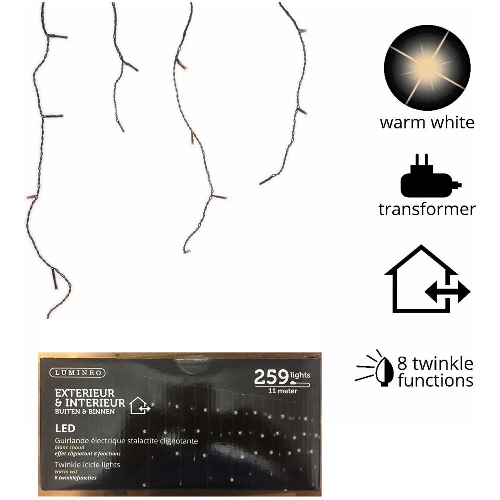 Luci Di Natale Stalattiti 259 Led Mini Effetto Ghiacciolo Bianco Caldo Decorazione - Foto 1