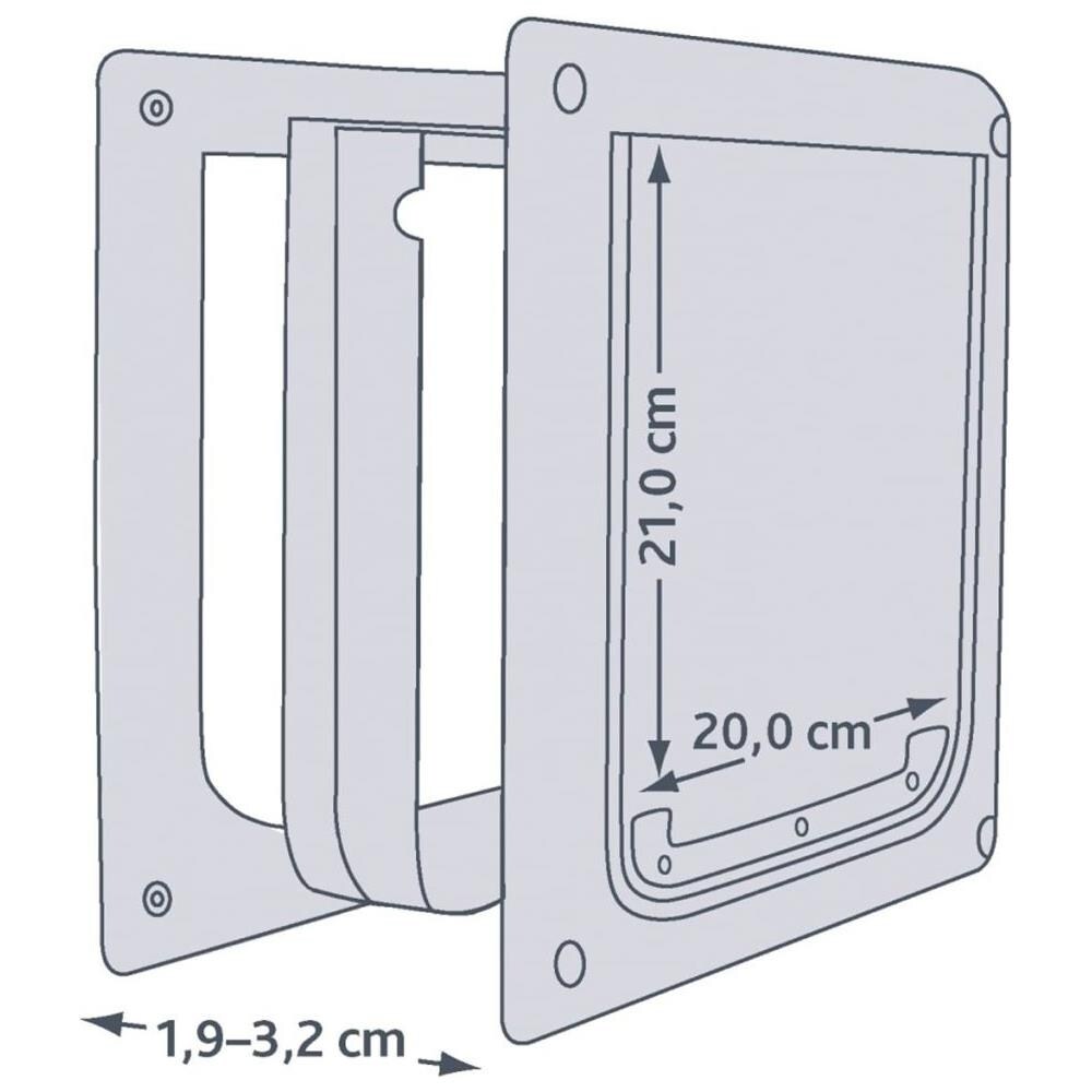 Porta Basculante Cane 2 Vie Taglia Xs-s 25x29 Cm Bianca 3877 - Foto 3