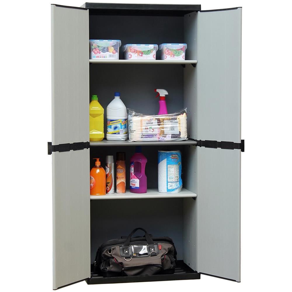 Armadio Alto Multispace Tuttopiani A Due Ante In Pvc 68x39,5x168 - Foto 3