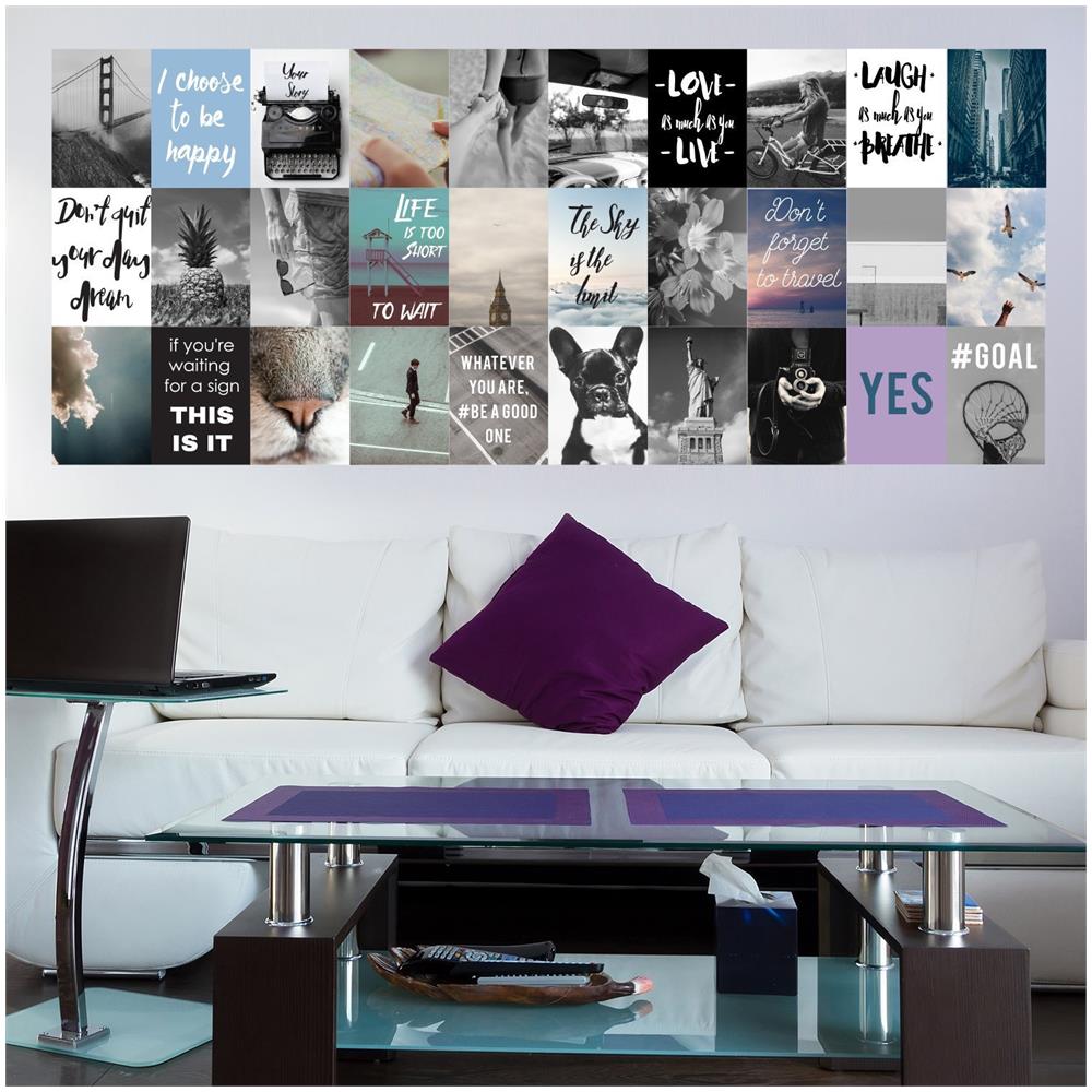 Walplus Viaggio Collage Murale Rimovibile Adesivi Da Parete Autoadesivi, Vinile, Multicolore, Confezione Da 4 - Foto 2