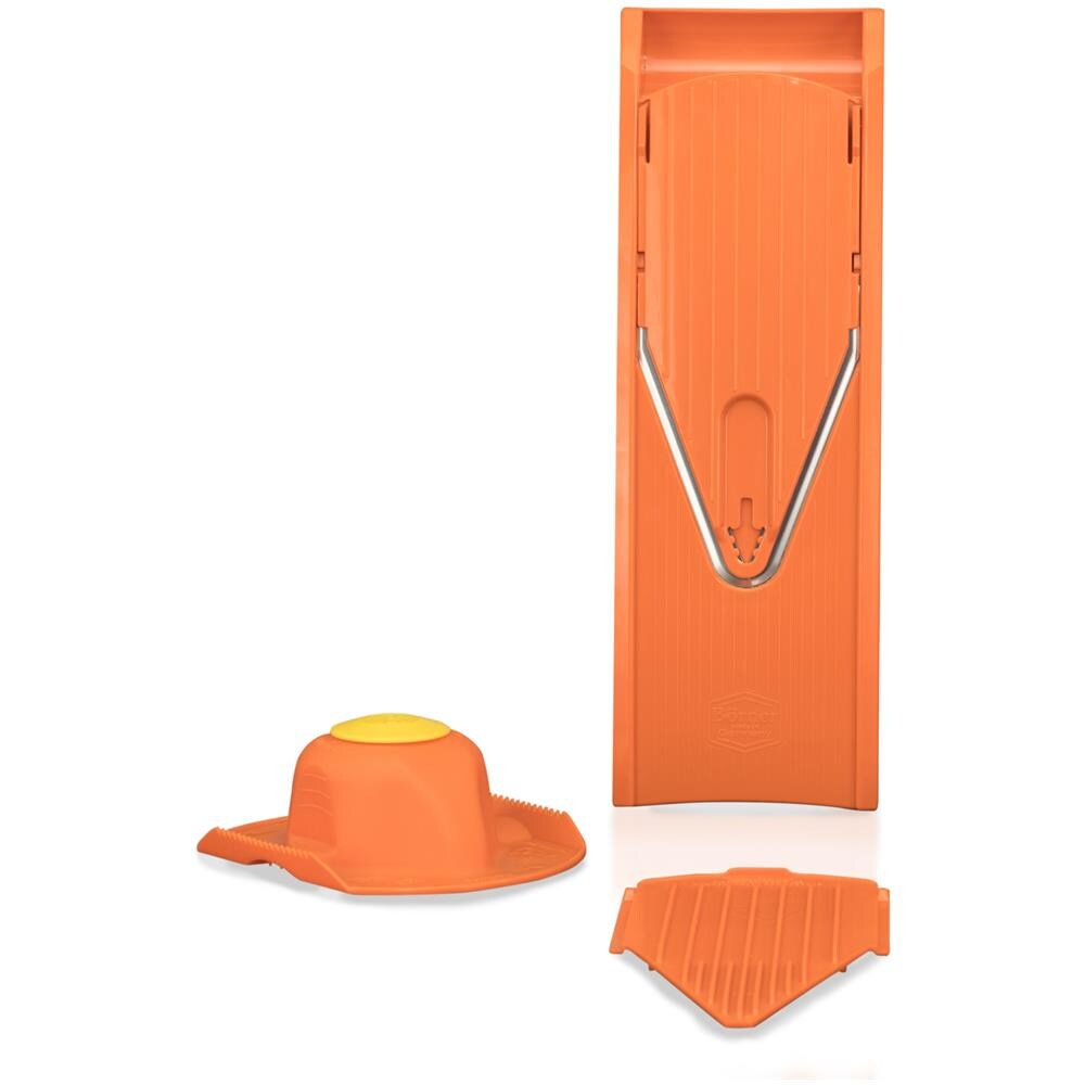 V1 set base affettatrice di verdure arancione affettatrice a V affettatrice di verdure grattugia carota grattugia di cucina grattugia di verdure affettatrice di cetriolo | arancione - Foto 1