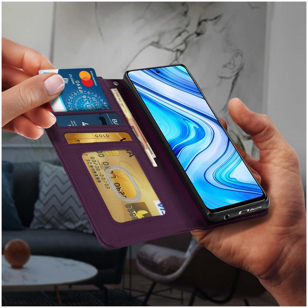 Custodia Xiaomi Redmi Note 9s /9 Pro /9 Pro Max Portafoglio Supporto Video Viola - Foto 2