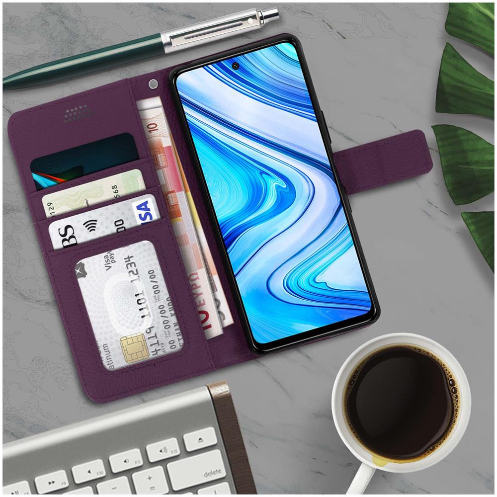 Custodia Xiaomi Redmi Note 9s /9 Pro /9 Pro Max Portafoglio Supporto Video Viola - Foto 5