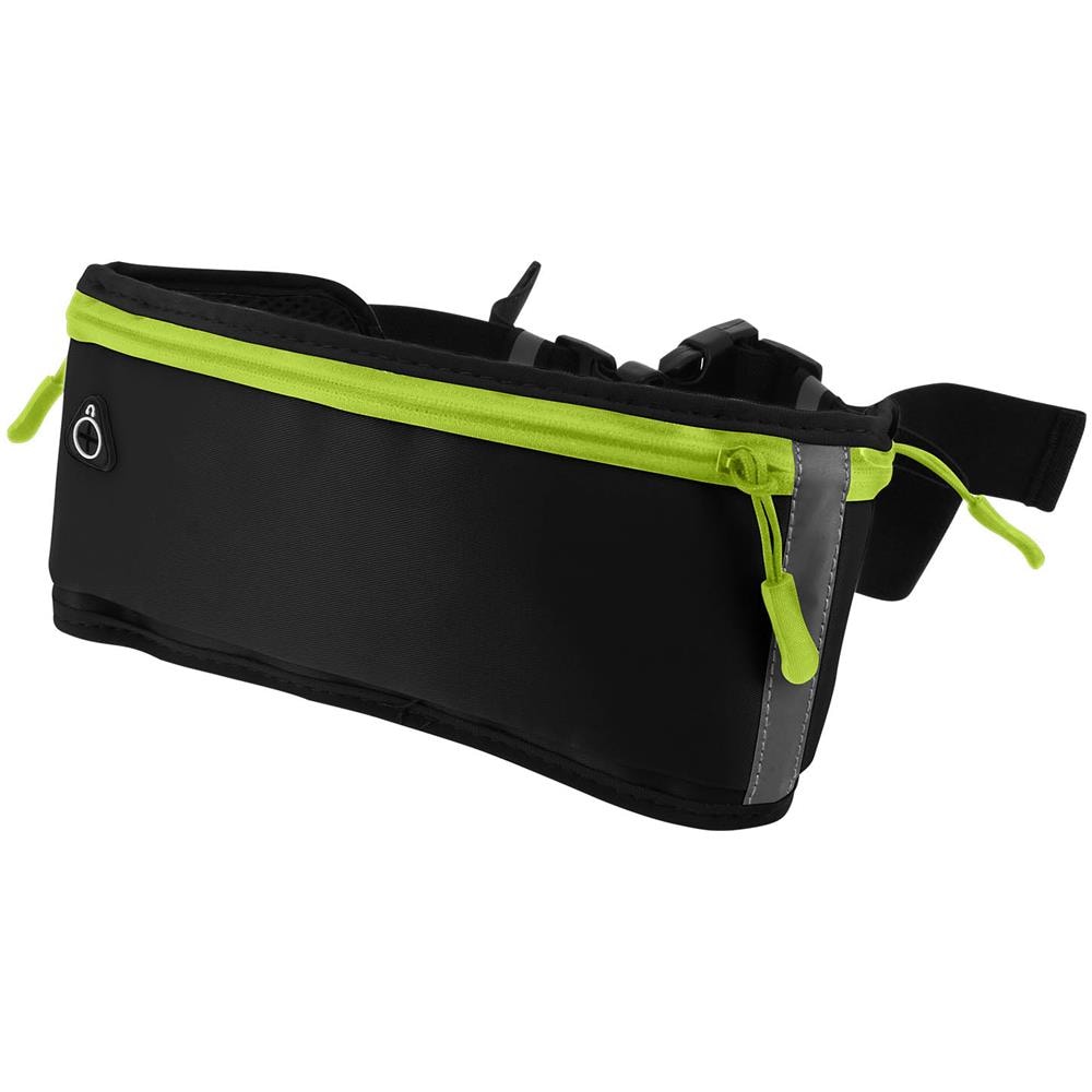 Marsupio Sport Cintura Regolabile Chiusura Fibbia Fascia Catarifrangente Nero - Foto 1