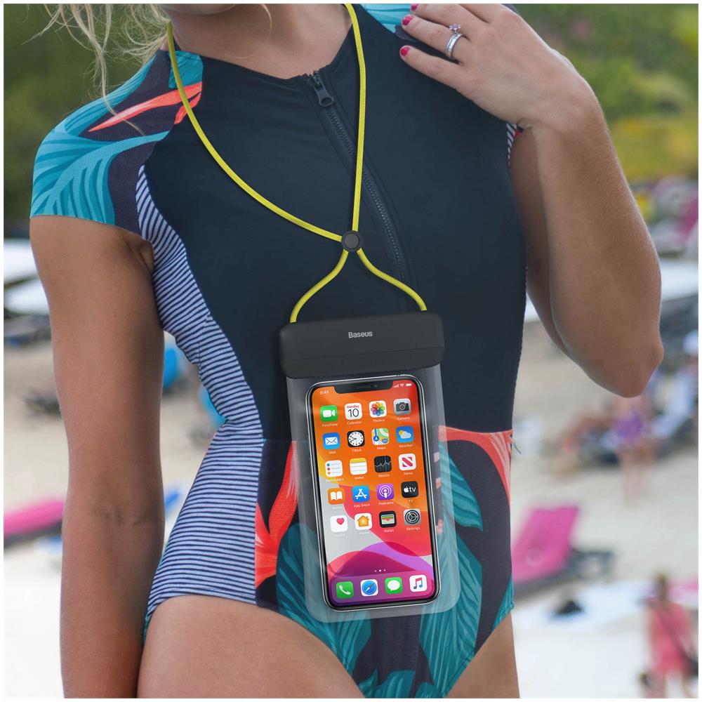 Custodia Impermeabile Smartphone Fino A 7,2 Pollici Touch Let's Go Baseus Giallo - Foto 2