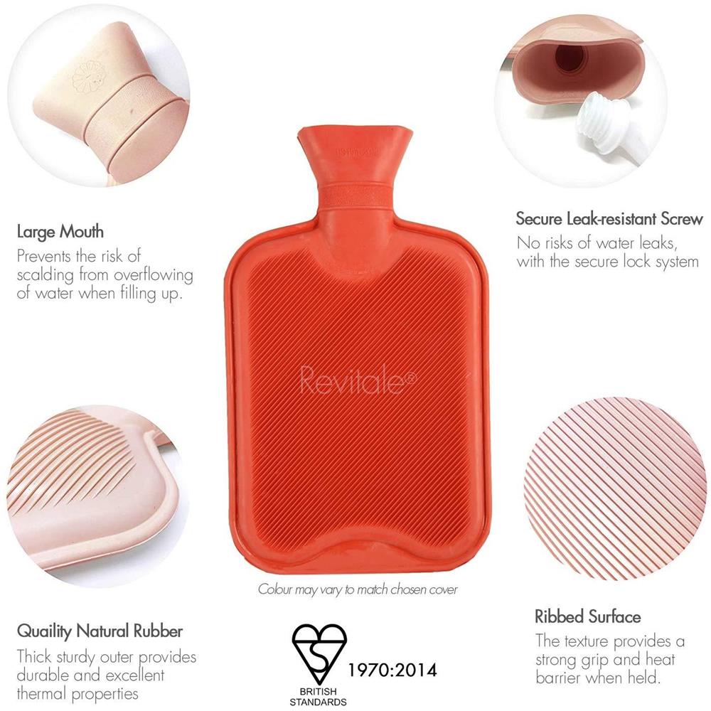 Lusso Accogliente Bottiglia Pelliccia Sintetica Pom Pom Acqua Calda - 2 Litri (slate Gray)  - Foto 3