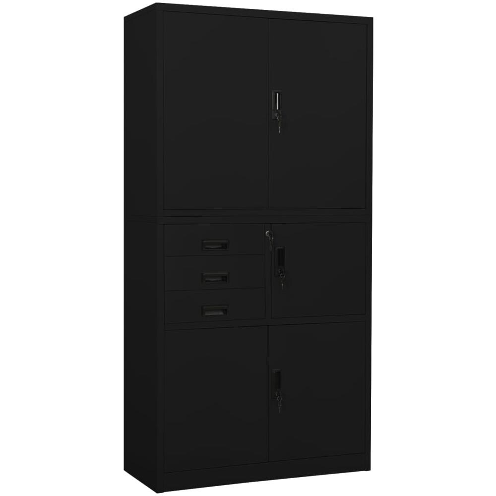 Armadio per Ufficio Nero 90x40x180 cm in Acciaio - Foto 1