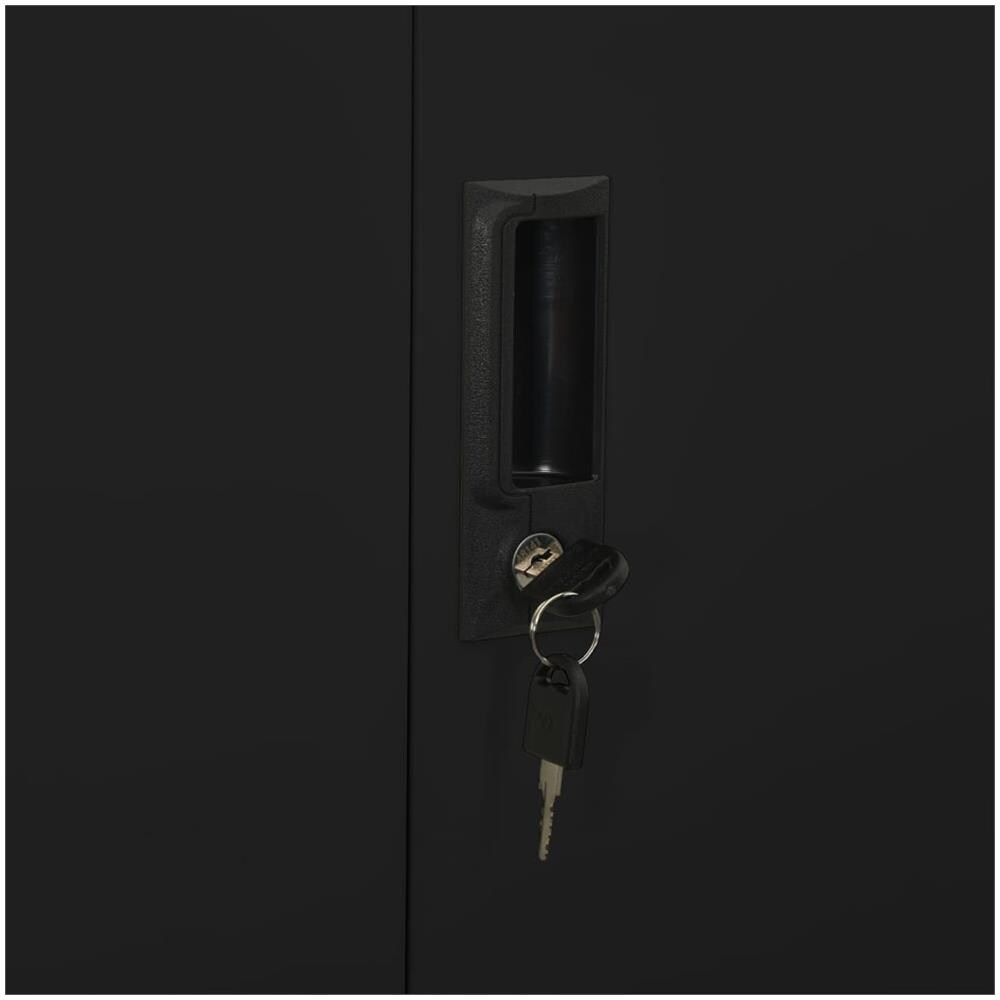 Armadio per Ufficio Nero 90x40x180 cm in Acciaio - Foto 2