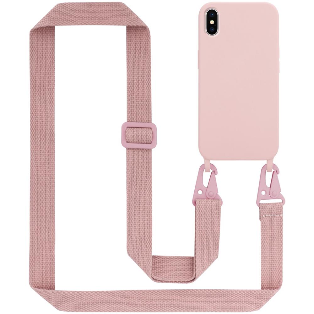 Cadorabo Catena Di Telefoni Cellulari Compatibile Con Apple Iphone Xs Max In Liquid Rosa - Coperchio Di Protezione In Silicone Con Cordino Regolabile In Lunghezza - Foto 1