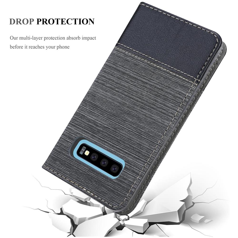 Custodia Compatibile Con Samsung Galaxy S10 5g In Grigio Nero - Coperchio Protettiva Con Chiusura Magnetica, Funzione Stand E Tasca Per Le Carte - Foto 8