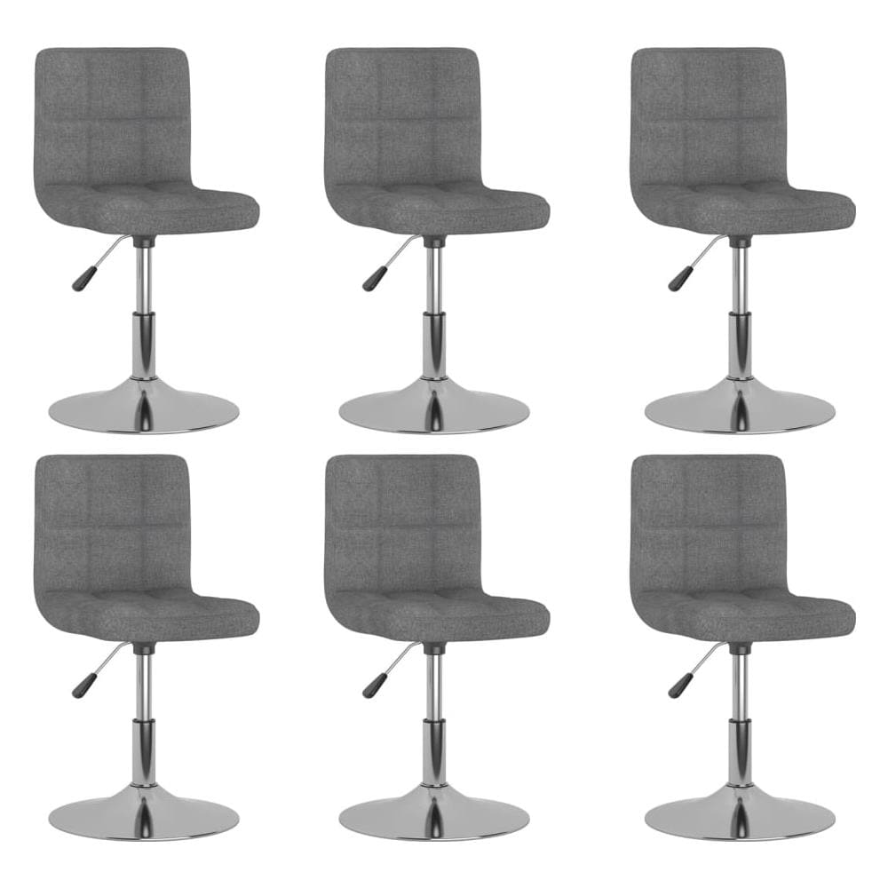 Sedie Da Pranzo Girevoli 6 Pz Grigio Chiaro In Tessuto - Foto 1