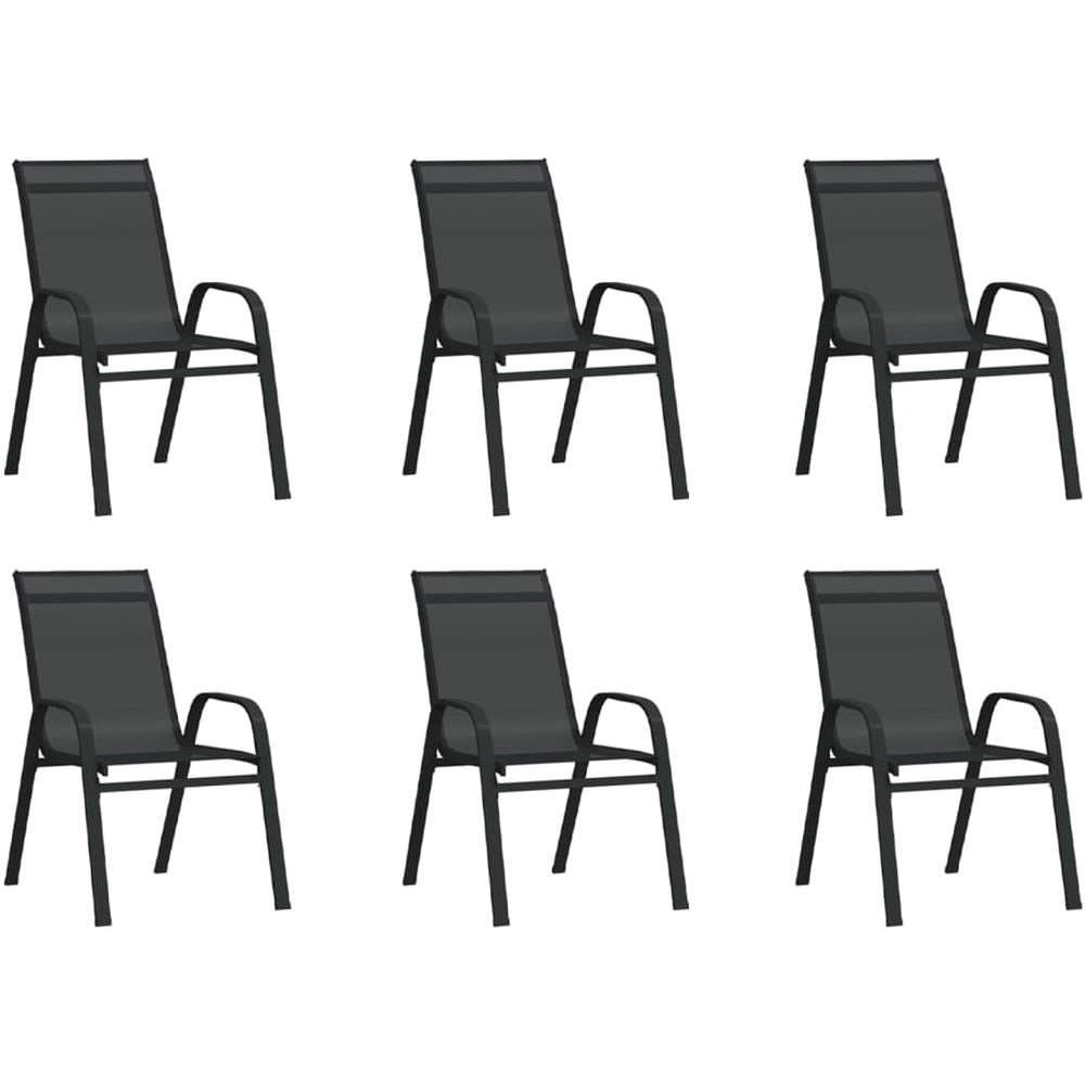 Set Mobili Da Pranzo Per Giardino 7 Pz Nero - Foto 2