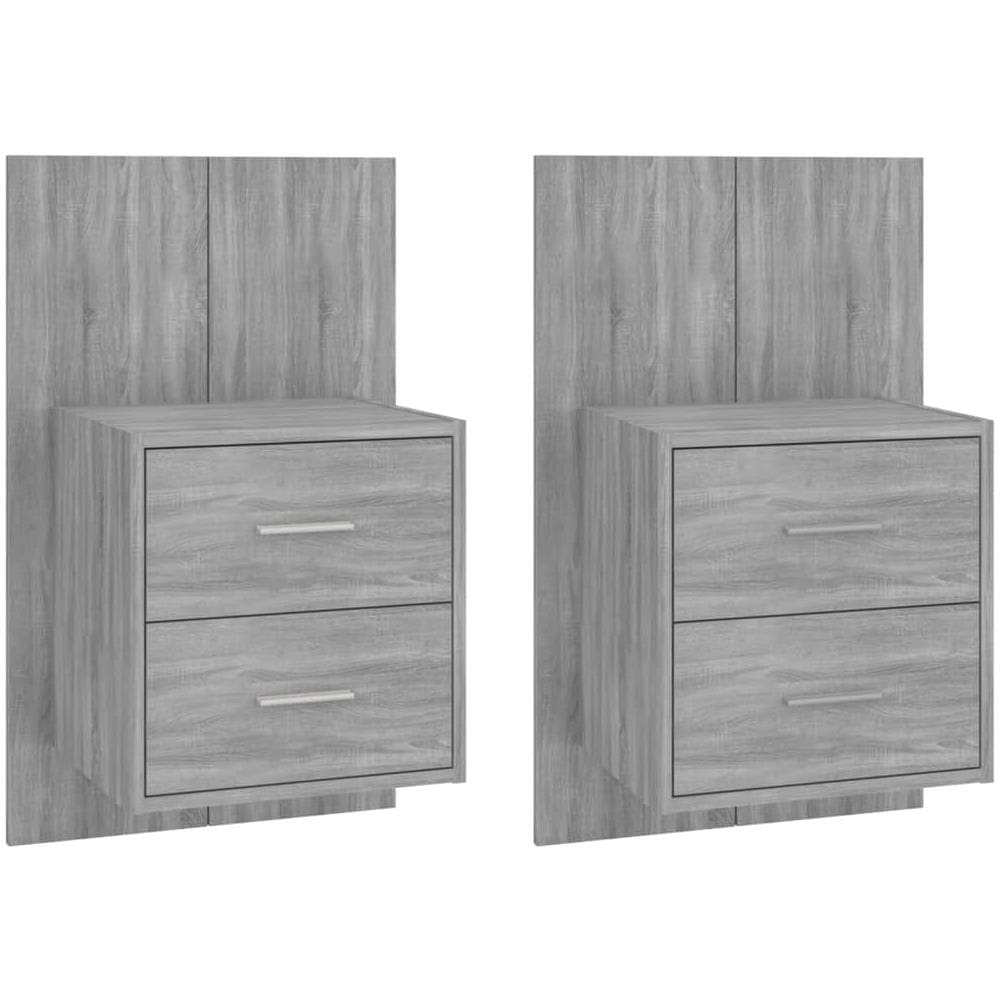 Comodini a Muro 2 pz Grigio Sonoma - Foto 1