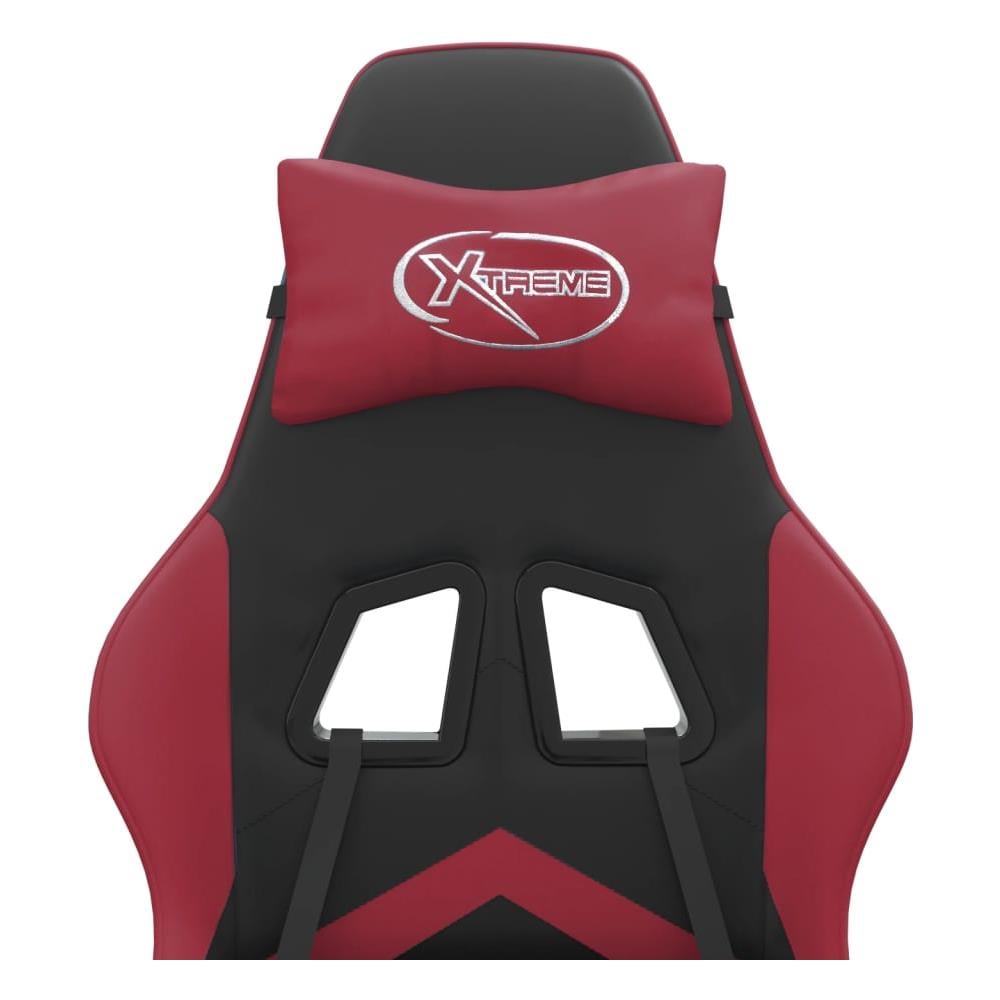 Sedia Gaming Nero E Rosso Vino In Similpelle - Foto 11