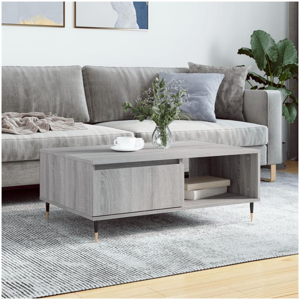 Tavolino Da Salotto Grigio Sonoma 90x60x35 Cm Legno Multistrato - Foto 1