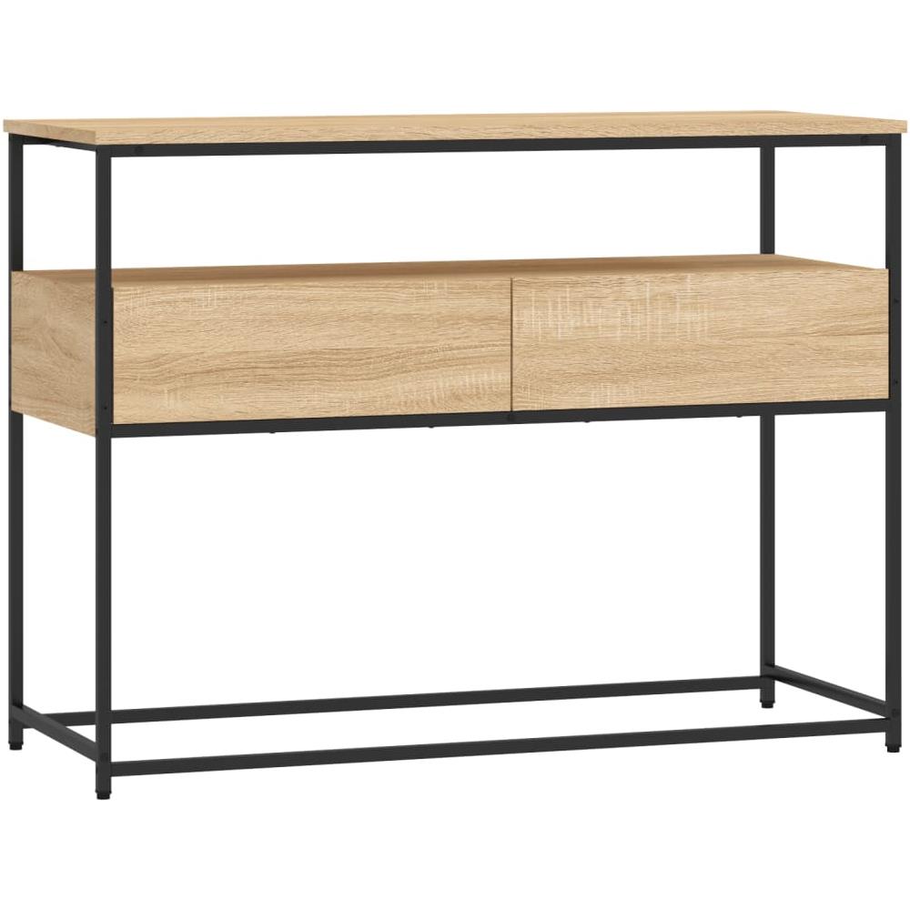 Tavolino Consolle Rovere Sonoma 100x40x75 Cm Legno Multistrato - Foto 2