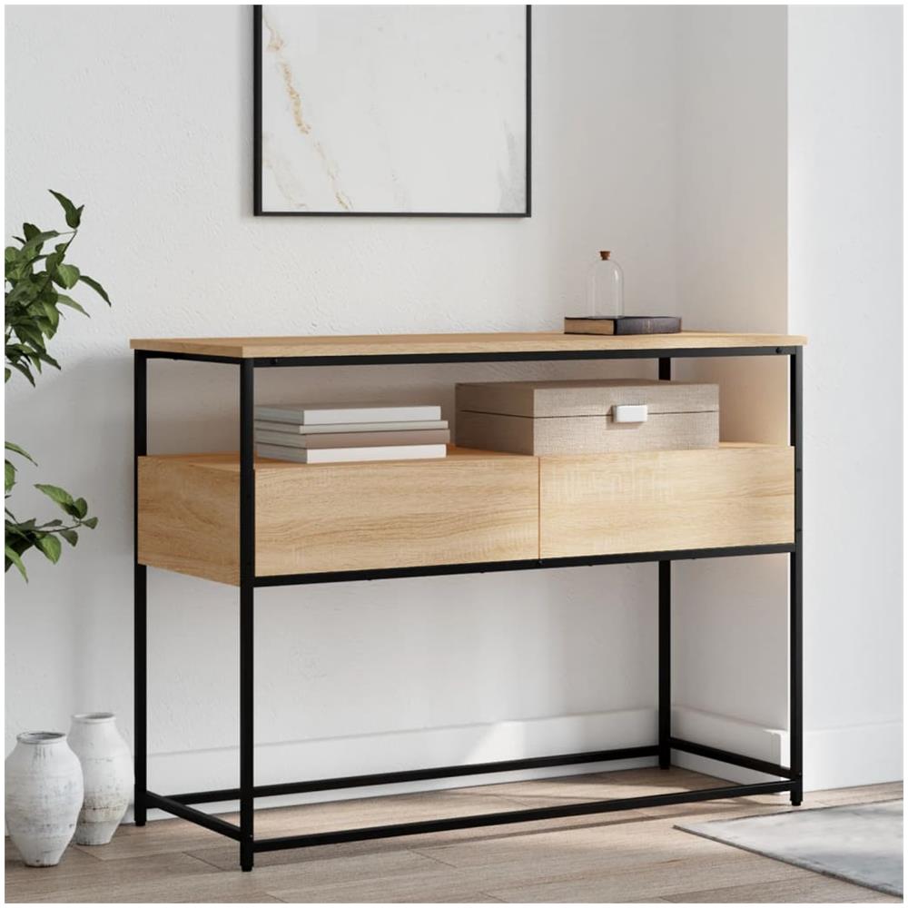 Tavolino Consolle Rovere Sonoma 100x40x75 Cm Legno Multistrato - Foto 1