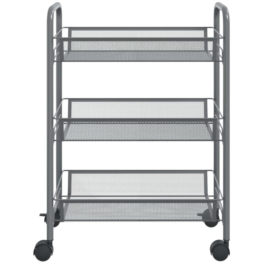 Carrello Da Cucina Con 3 Ripiani Grigio 46x26x64 Cm In Ferro - Foto 3