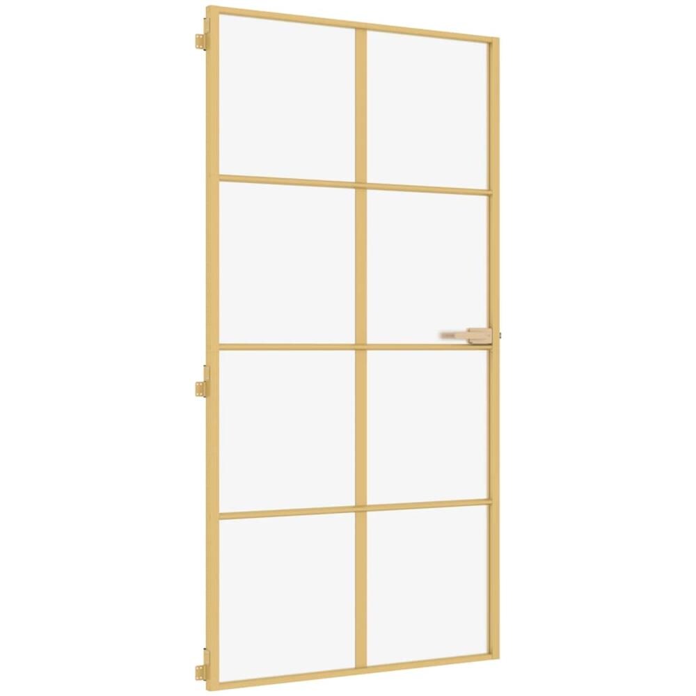 Porta Interni Sottile Oro 102,5x201,5 Vetro Temperato Alluminio - Foto 2