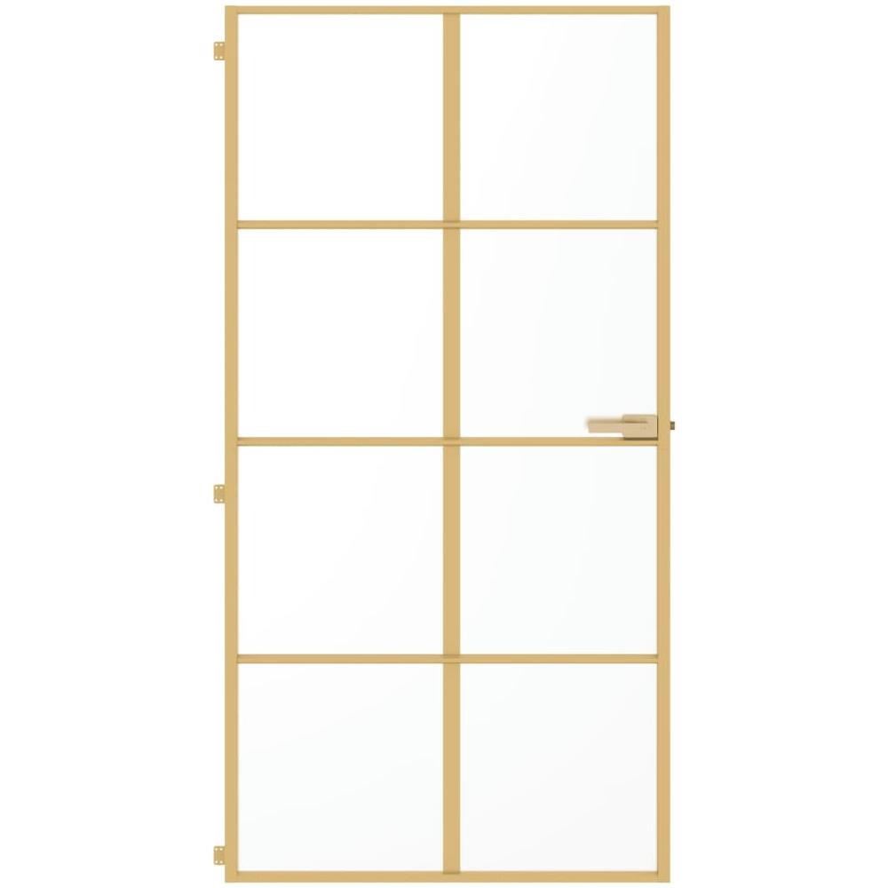 Porta Interni Sottile Oro 102,5x201,5 Vetro Temperato Alluminio - Foto 3