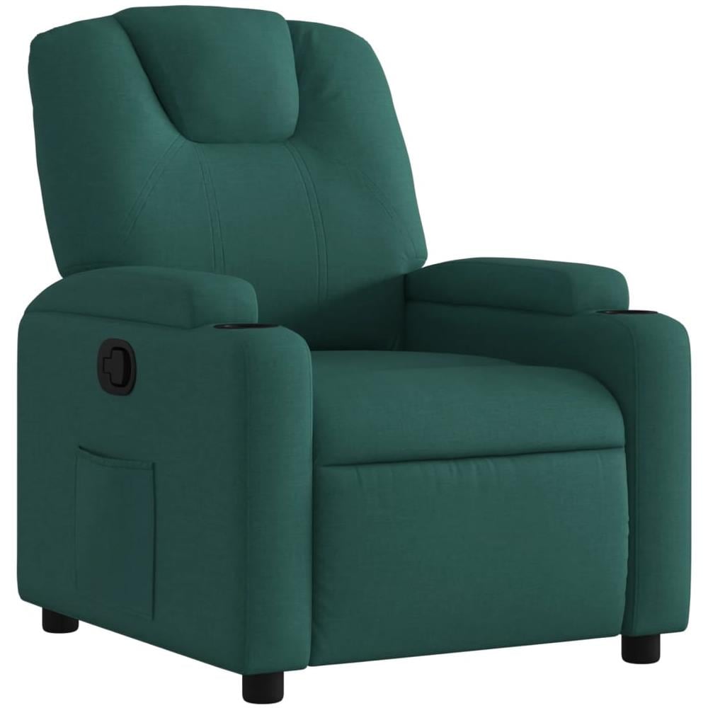 Poltrona Reclinabile In Tessuto Verde Scuro - Foto 2