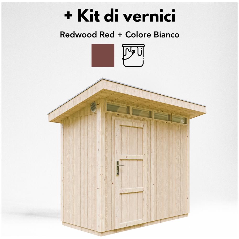 Casetta da giardino con pannelli in legno Lp Smartside 3m2 con pavimento e piastrelle bituminose - L161x294x239 cm - M901 - Rosso sequoia - Foto 8