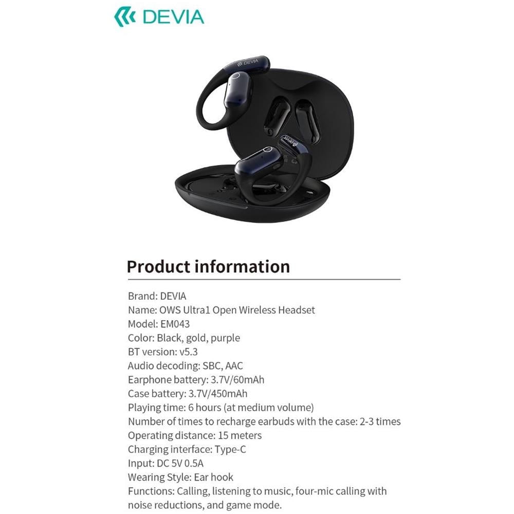 Auricolari EM043 wireless senza inserimento nell'orecchio OWS Ultra1 Oro - Foto 3