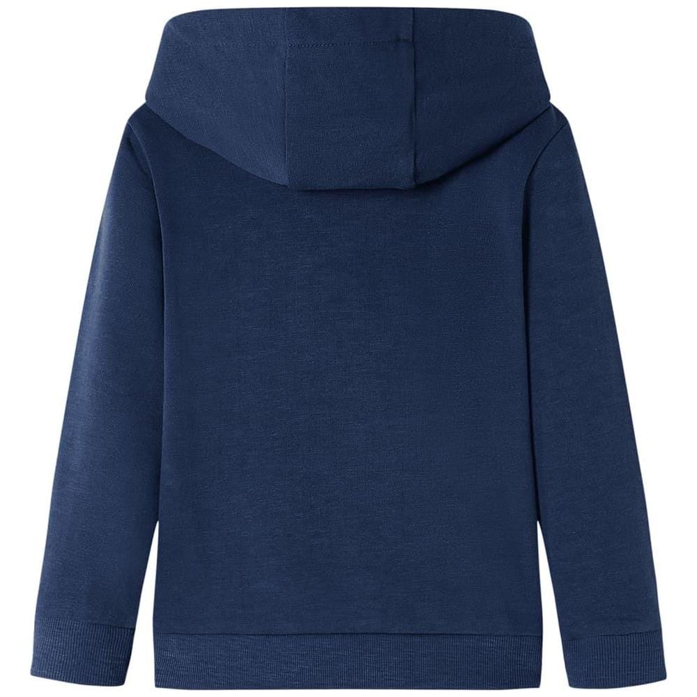 Felpa da Bambino con Cappuccio Blu Marino Mélange e Arancione 104 - Foto 2