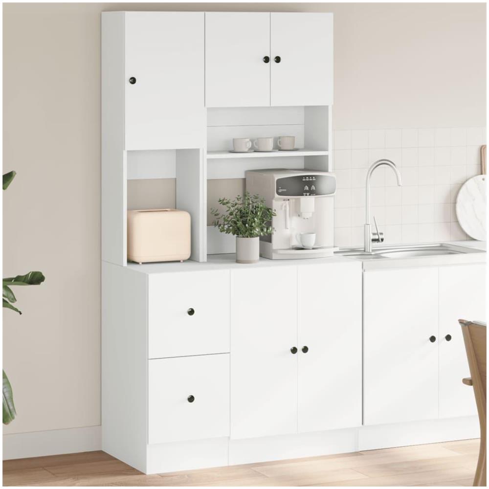 Mobile da Cucina Bianco 95x50x180 cm Legno Multistrato - Foto 2