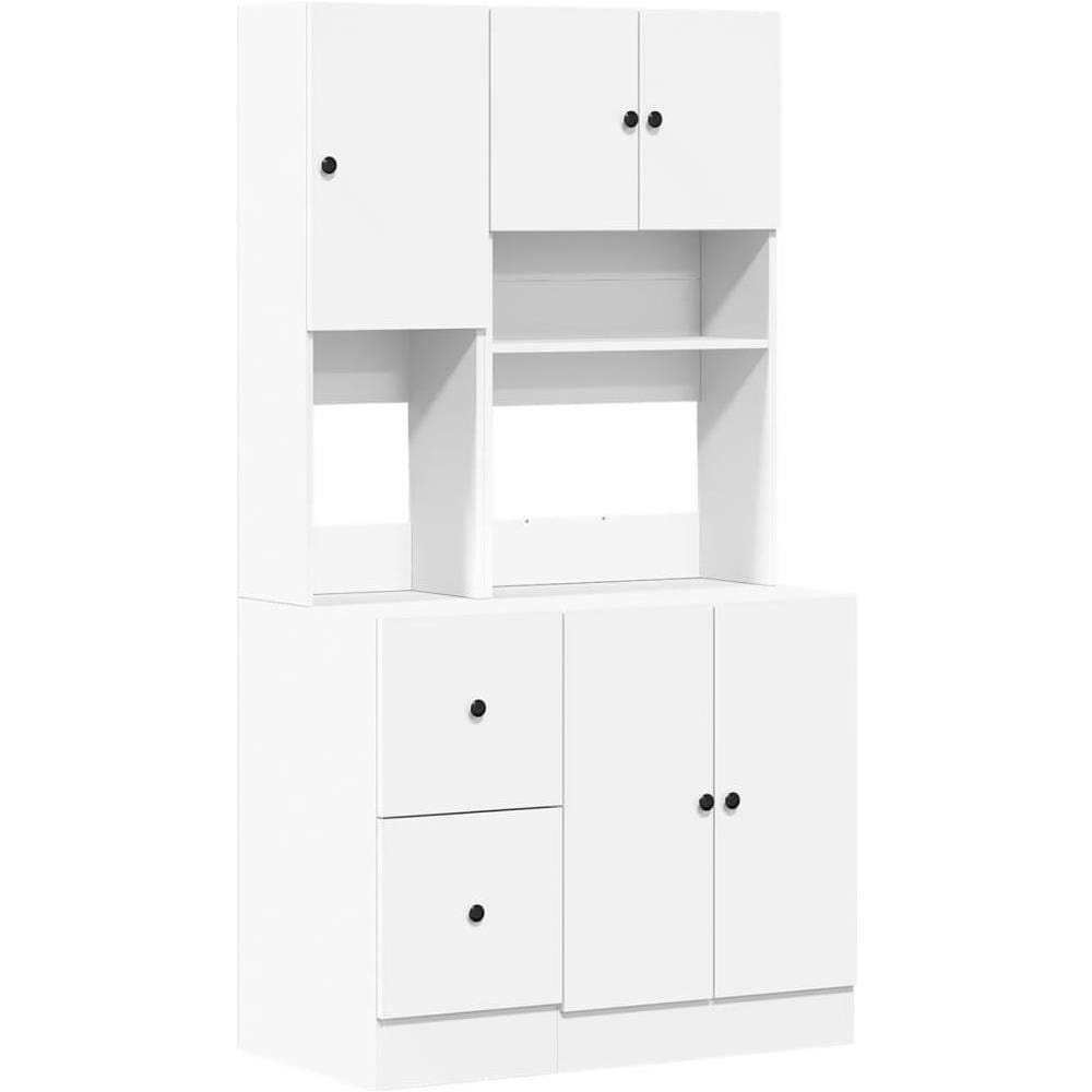 Mobile da Cucina Bianco 95x50x180 cm Legno Multistrato - Foto 1