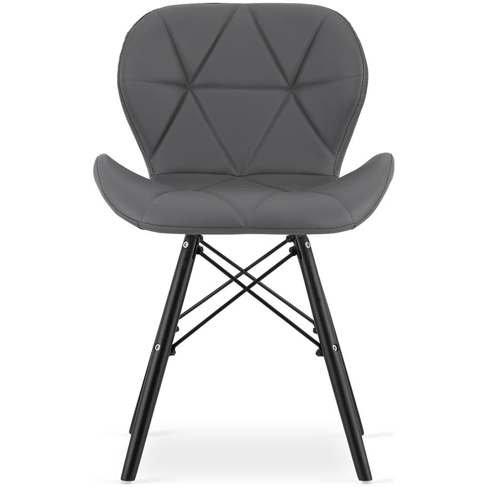 Sedia WAKO - Design ergonomico moderno, ecopelle grigia, gambe nere CODICE 3746 x1 - Foto 2