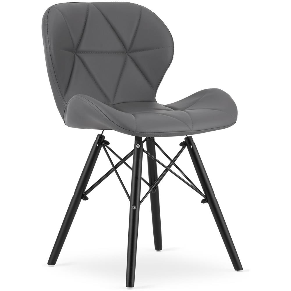 Sedia WAKO - Design ergonomico moderno, ecopelle grigia, gambe nere CODICE 3746 x1 - Foto 1