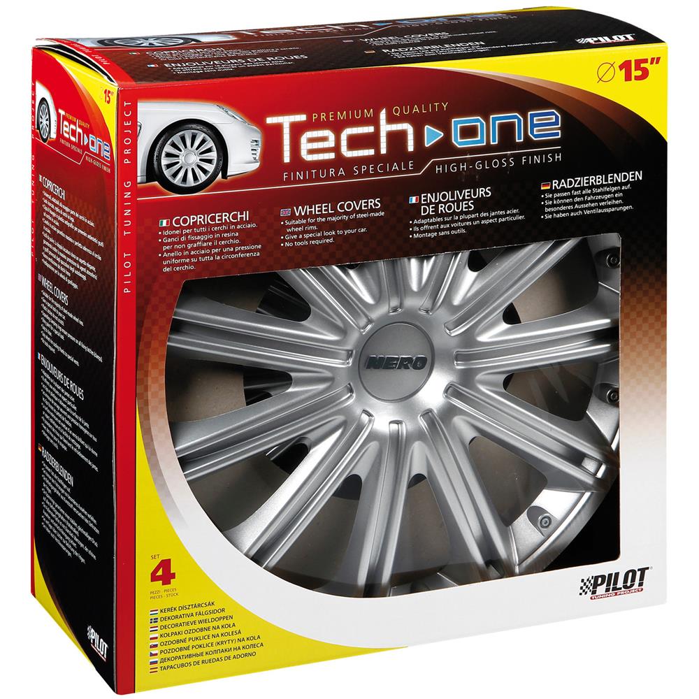Copricerchi Auto Universali 15 Pollici Nero Tech-one Silver 31512 - Foto 7