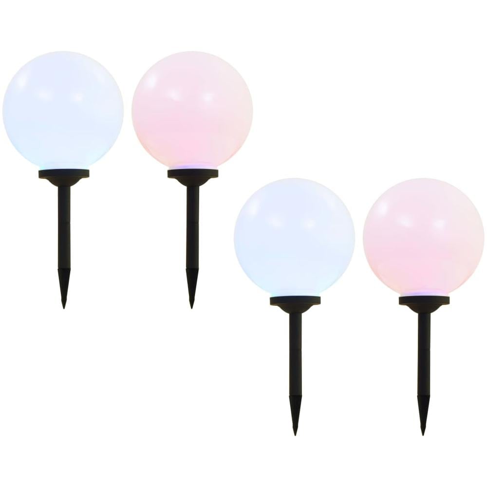 Lampade Solari Da Esterni 4 Pz Sferiche Led Rgb 30 Cm - Foto 1
