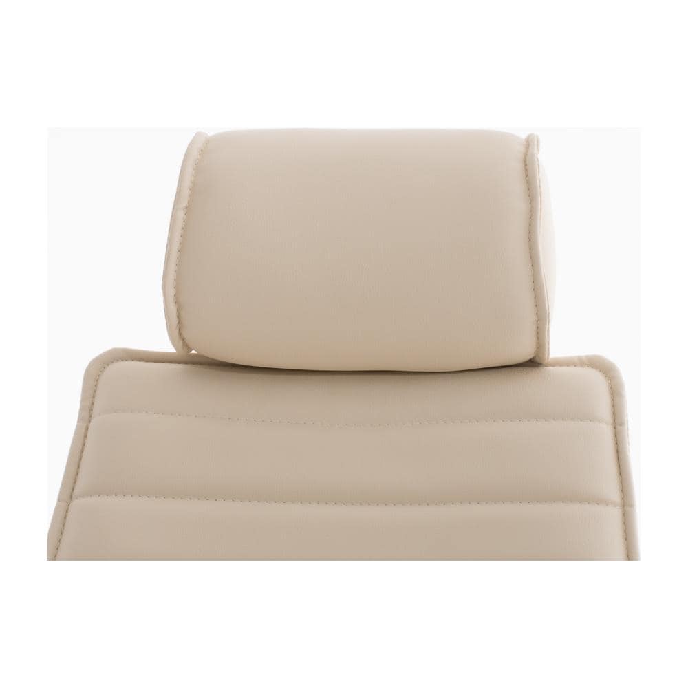 Poltrona da Ufficio Rako con Poggiatesta in Similpelle E Metallo I Poltrona Direzionale Regolabile 46-57CM I Sedia Imbottita con Braccioli E Ruote Crema - Foto 5